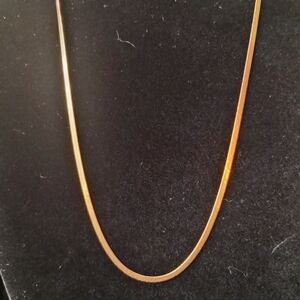 14 Kt Gold 3mm Wide 18" Long Herringbone Necklace